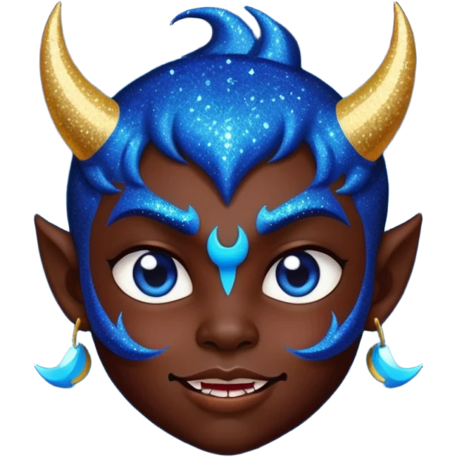 glitter azul little devil emoji
