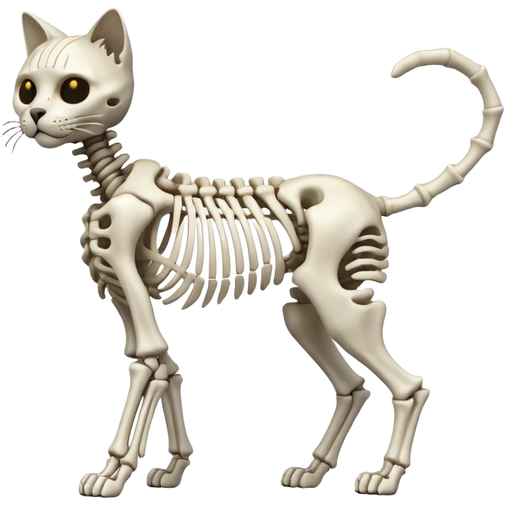 Cat skeleton (full body) emoji