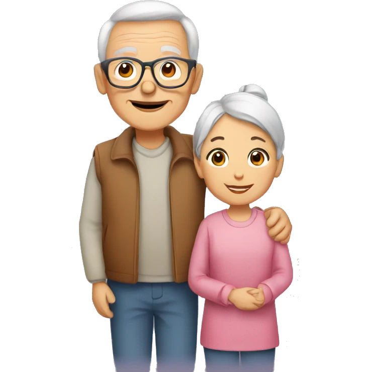 grandparents and grandchild emoji