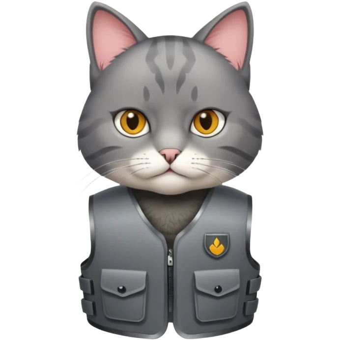 Cat wearing bullet proof emoji