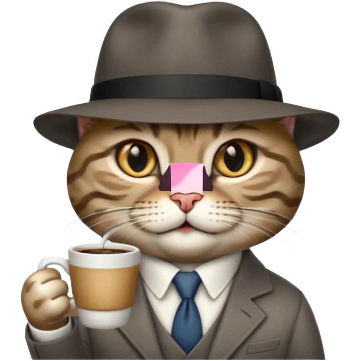 cat corleone mafia coffe emoji