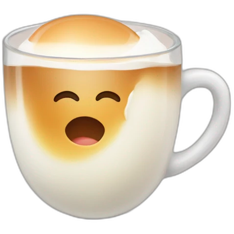Boiled eggs with milk coffee emoji