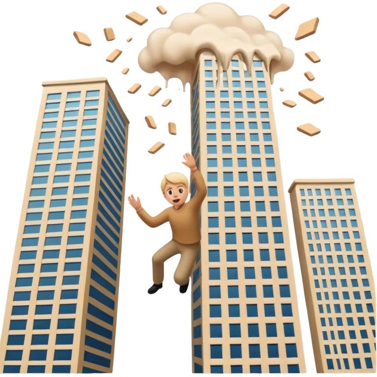 a person killing themself by jumping off of a building emoji