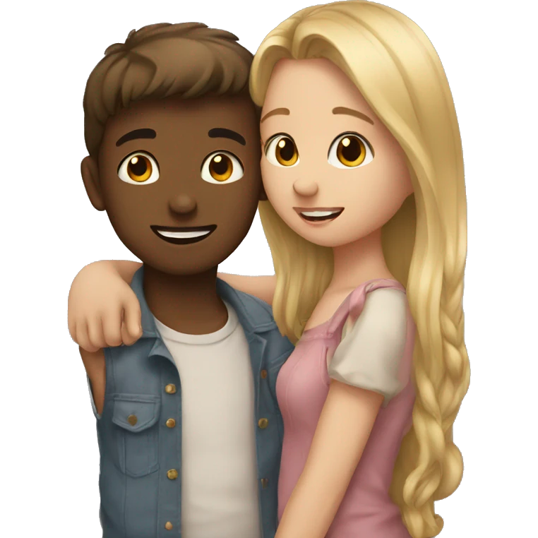 Boy and girl kissing emoji