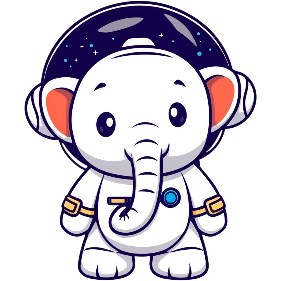 elephant in space helmet emoji