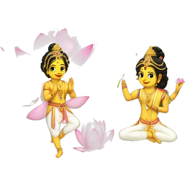 Krishna and lotus emoji