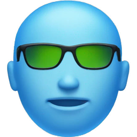 single neon blue cool emoji emoji