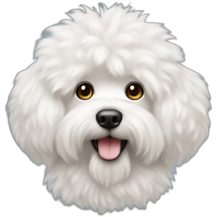 Fluffy CANICHE WHITE cute face emoji