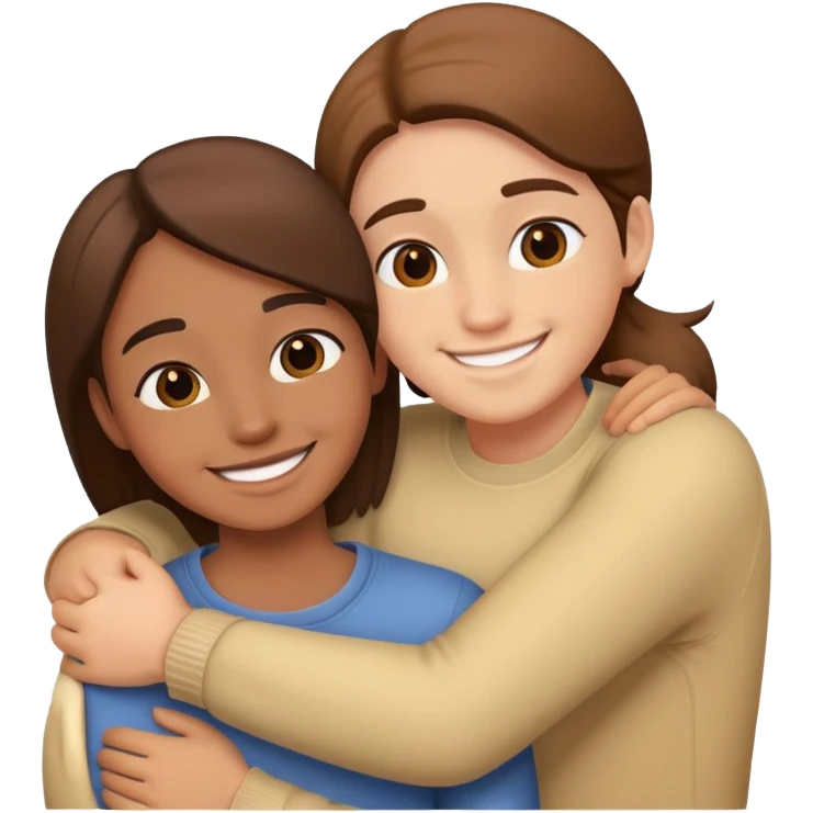two friends hugging emoji