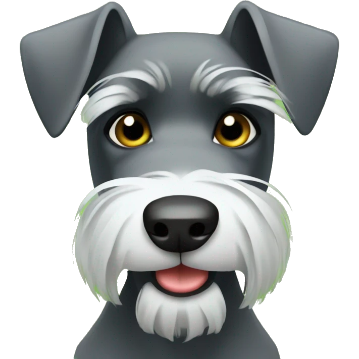 Schnauzer with grass in muzzle  emoji