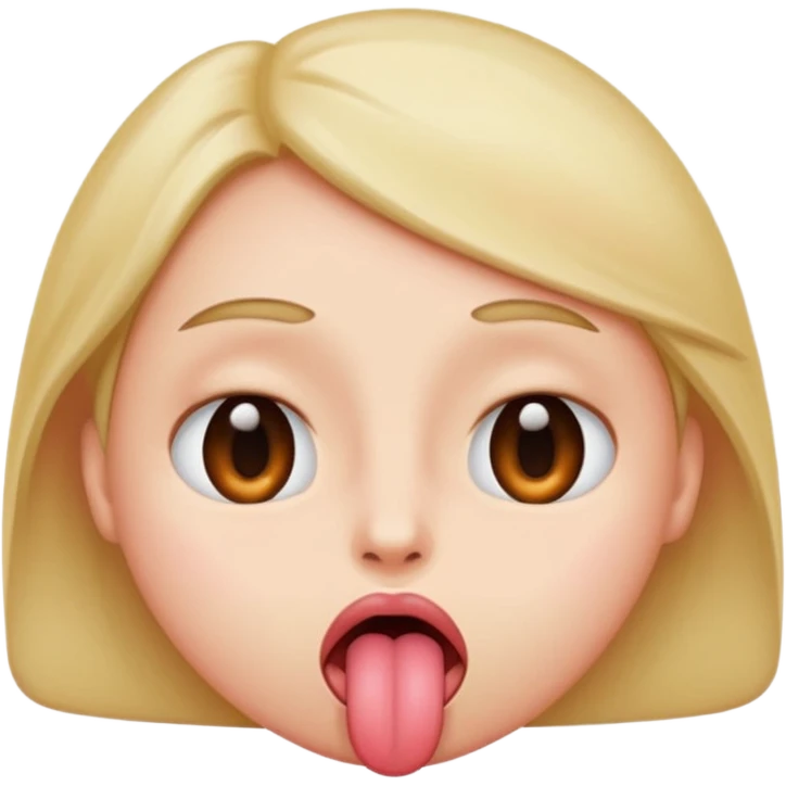 face with eyes rolled back, tongue hanging out, blushed emoji