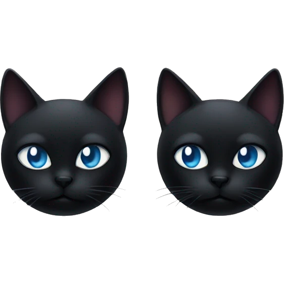 Two black cats one evil and one angelic  emoji