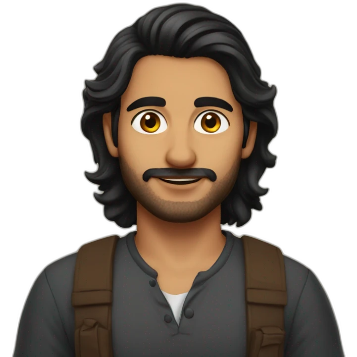 Saad Rahman, dark hair, bengali, man emoji