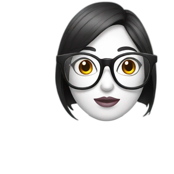 female duck wearing glasses with dark hair emoji