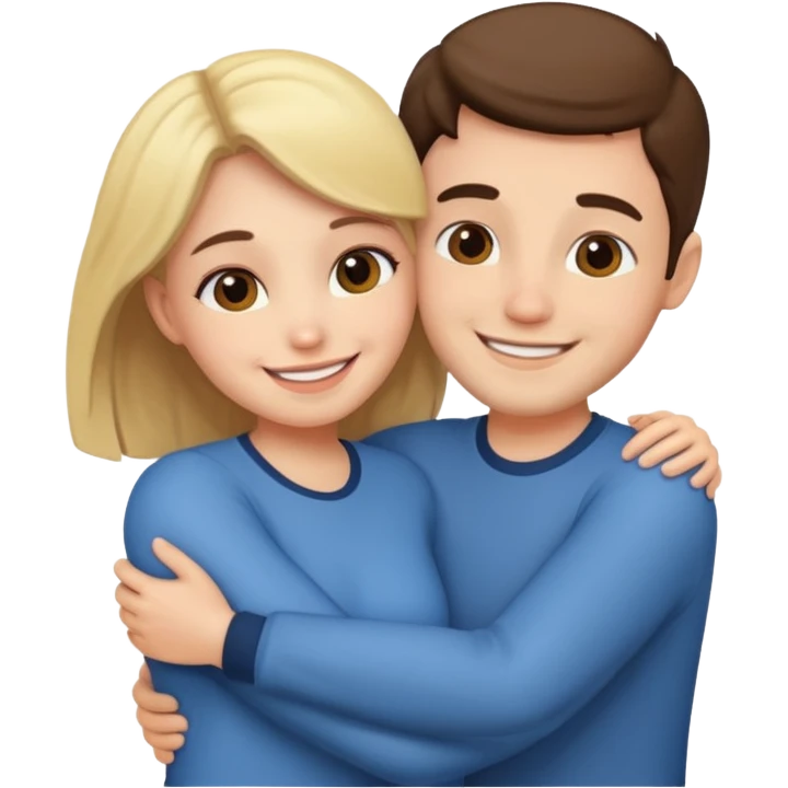 a cute couple hugging emoji