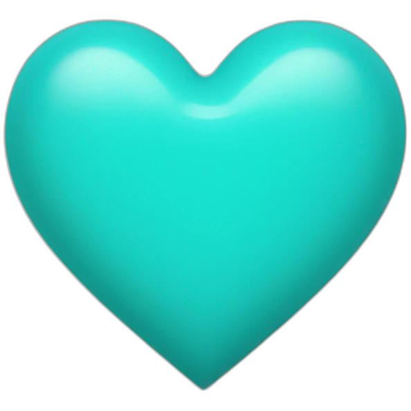 Turquoise blue heart emoji