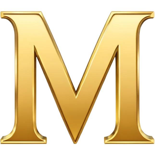 letter M in gold emoji