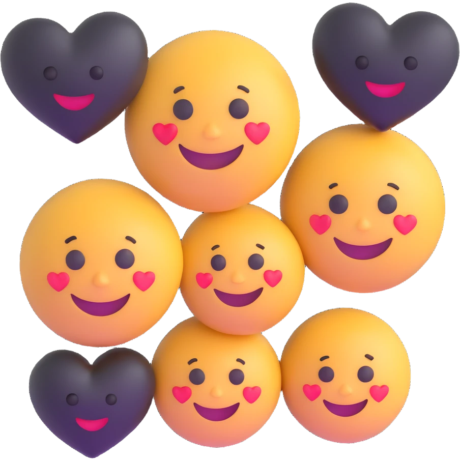 smiling face with 3 black hearts emoji