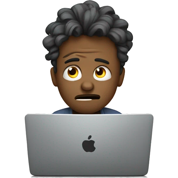 Stressed at laptop emoji