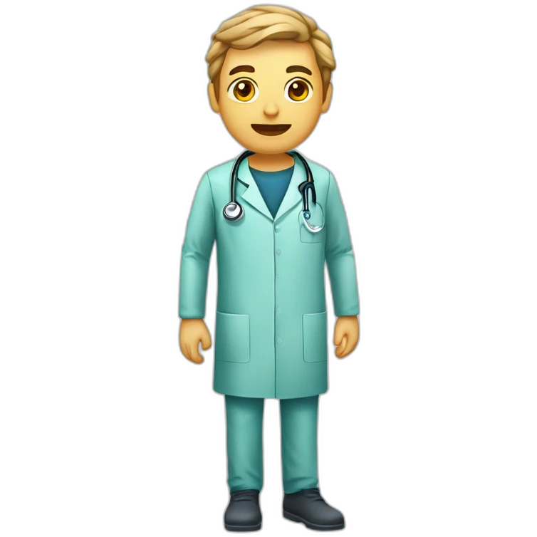 médico com testa avantajada e cara de rinoceronte emoji