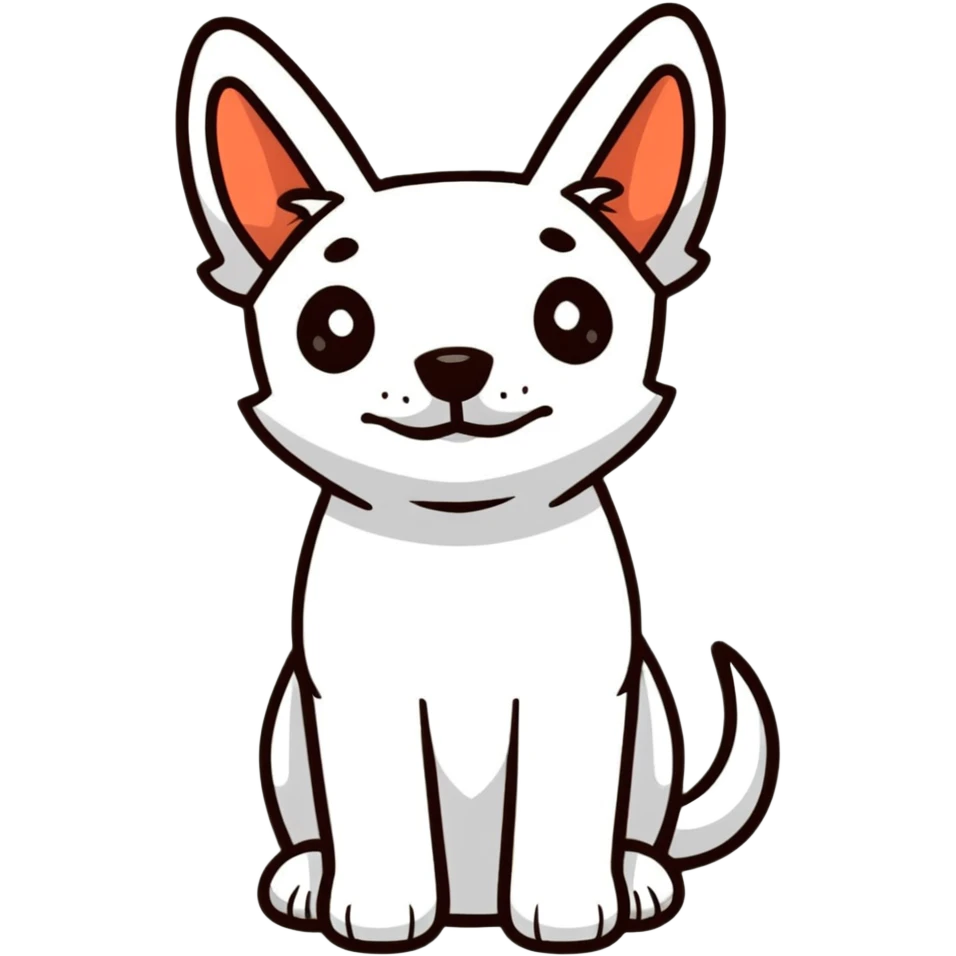 brown and white cartoon dog cartoonish sticker emoji