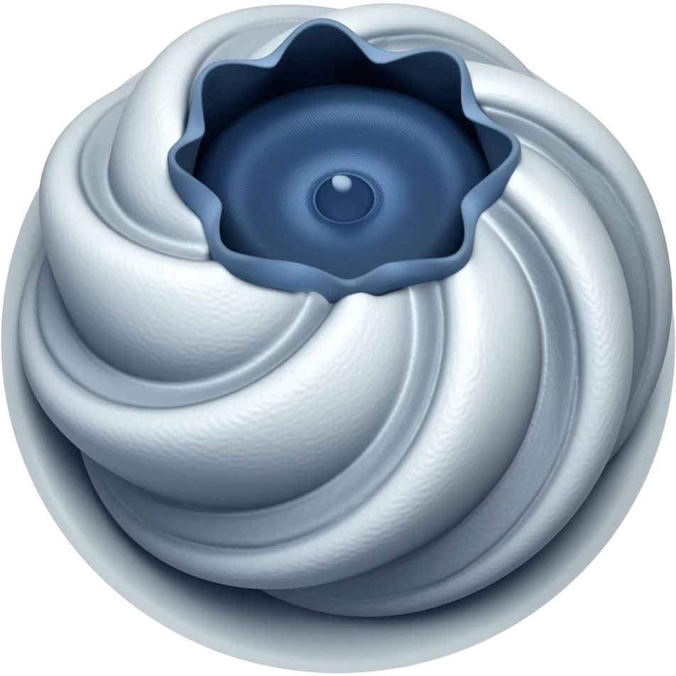 Black swirl with a blueberry on top emoji