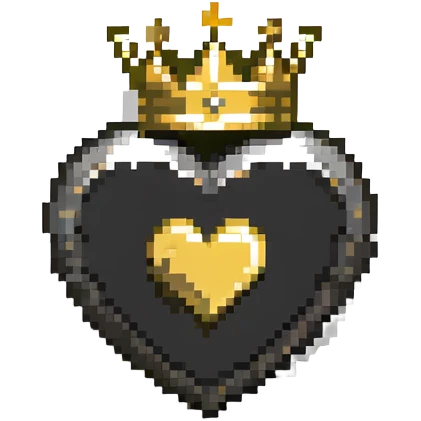 a normal white heart with a golden crown on top emoji