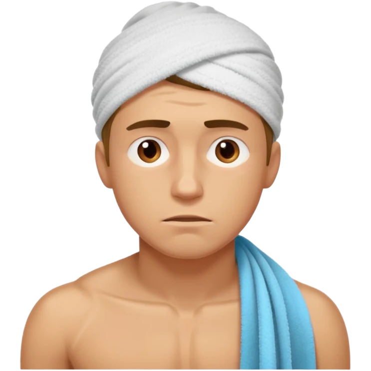 young tired man after training emoji