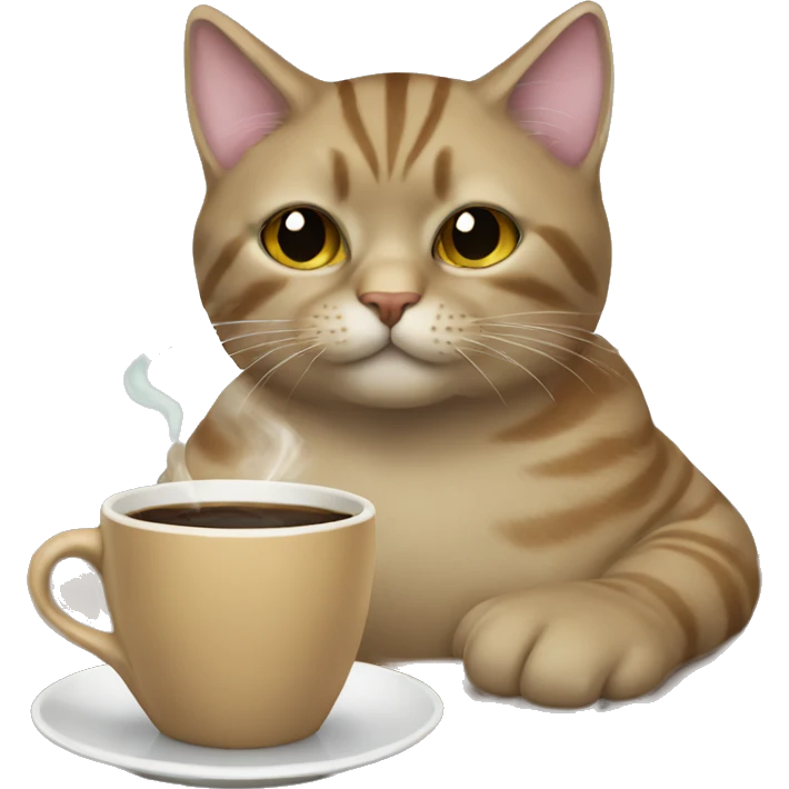 Cat drinking coffee  emoji
