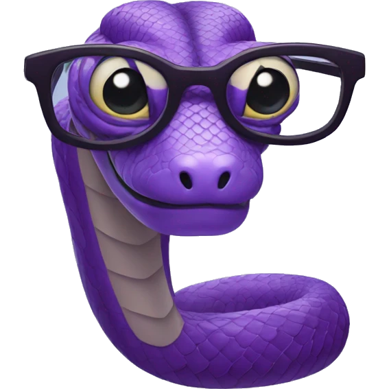 purple snake with glasses emoji