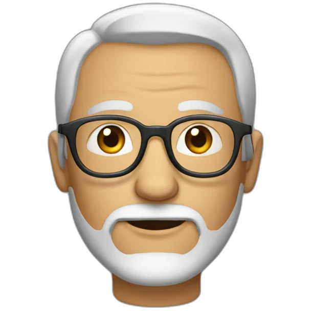 Man with slightly greying beard round glasses emoji