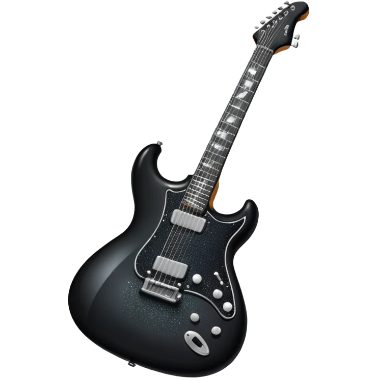 a veryyyyyy very sparkly black electric guitar emoji