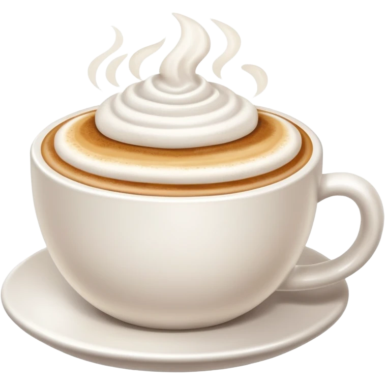 Cappuccino in big white cup without a face on it emoji