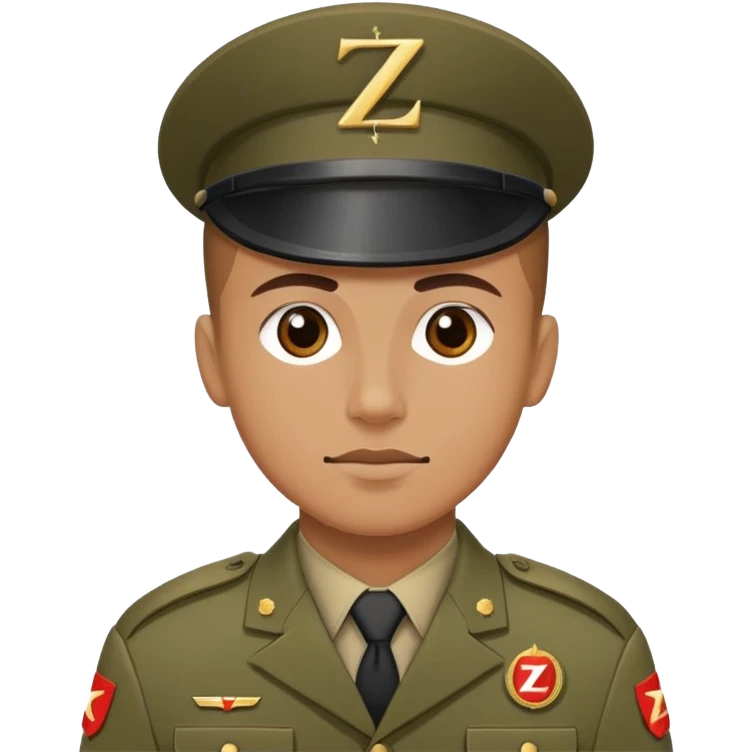 Солдат в форме на правой руке патч с буквой Z emoji