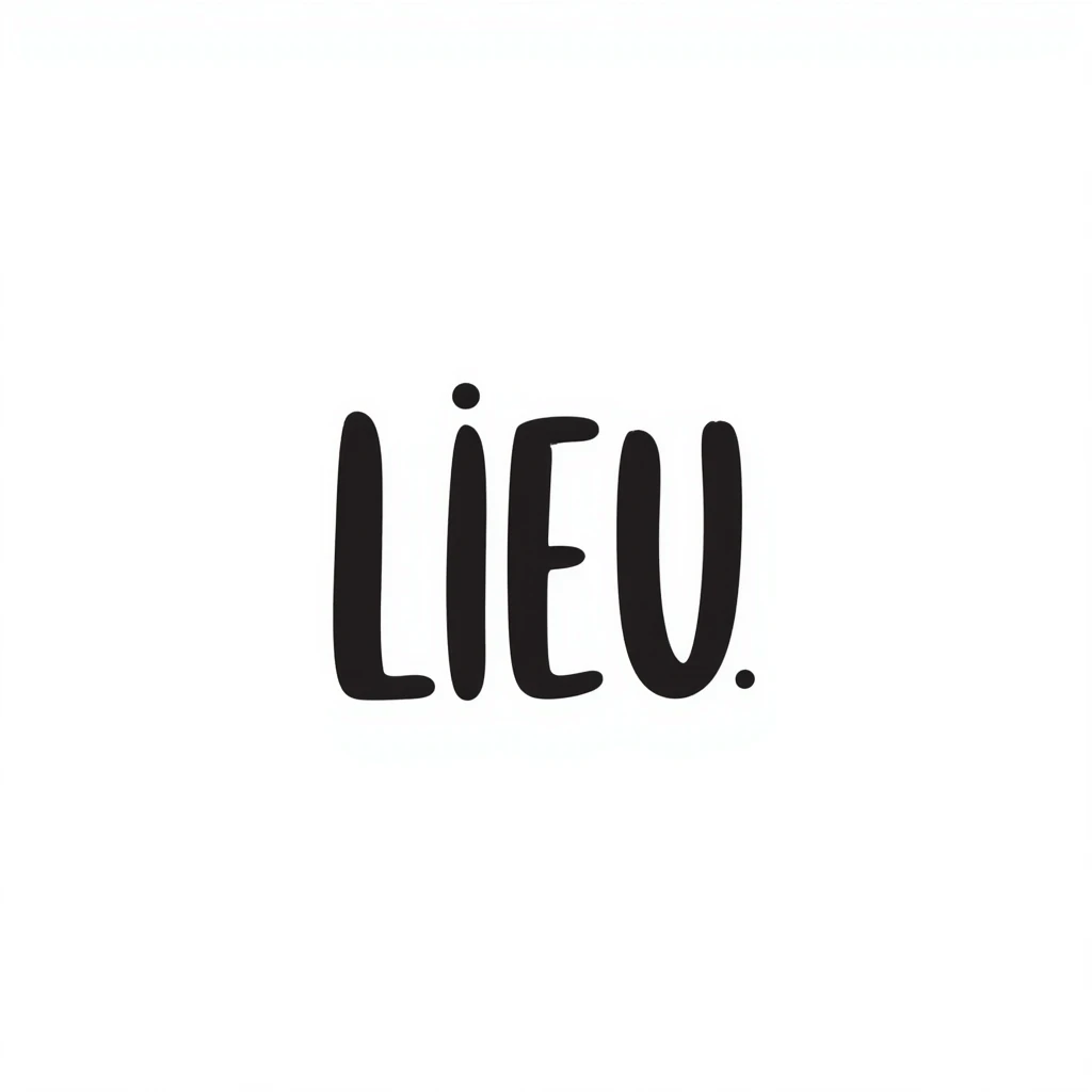 The word "LIEU" in a handwritten style emoji