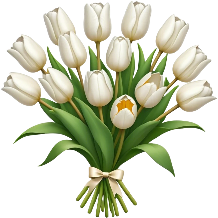 white tulip bouquet  emoji