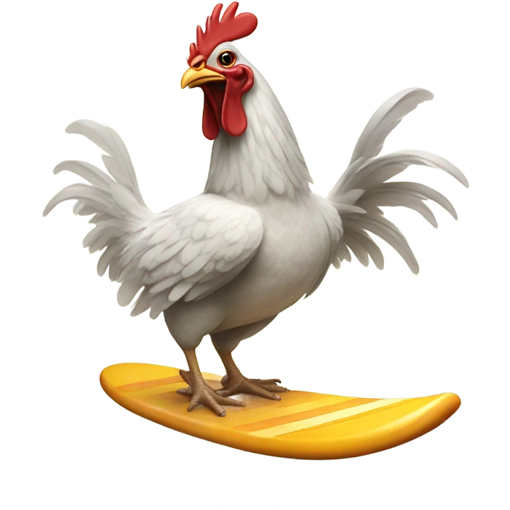 Chicken surfing emoji