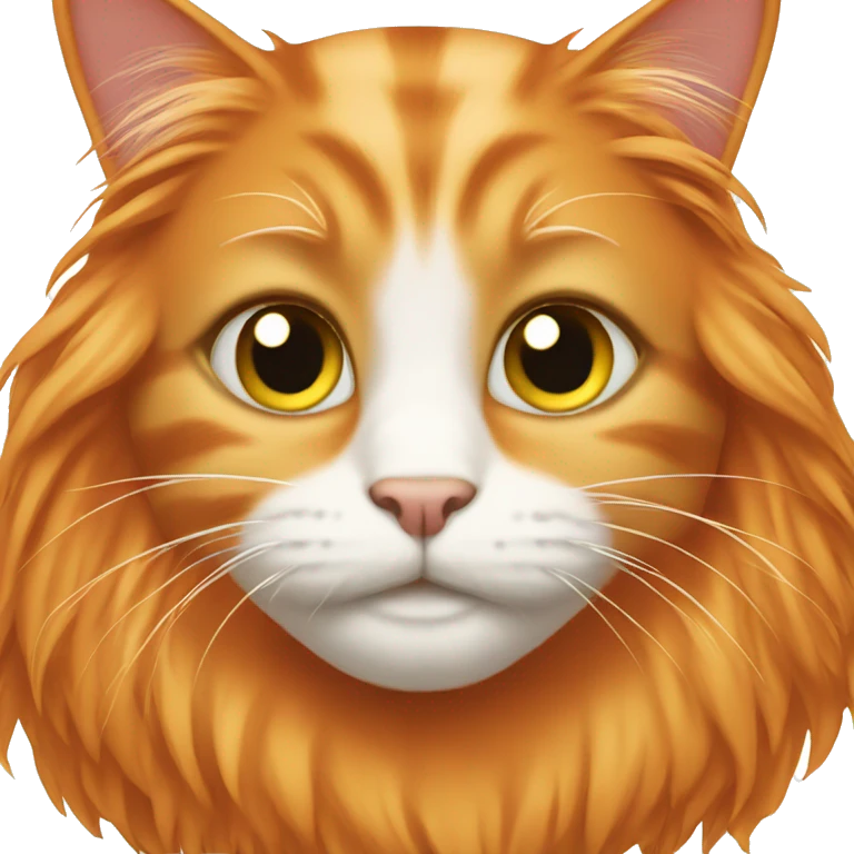 Long hair orange cat  emoji