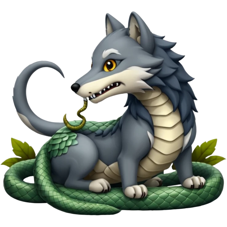 un lupo ed un serpente emoji