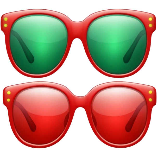 glitter red and green glasses vertically emoji