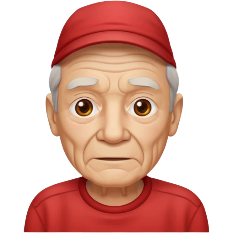 elderly man with red shirt emoji