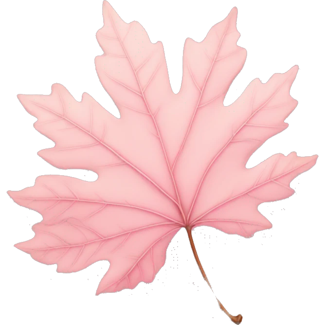 autumn light pink leaf emoji