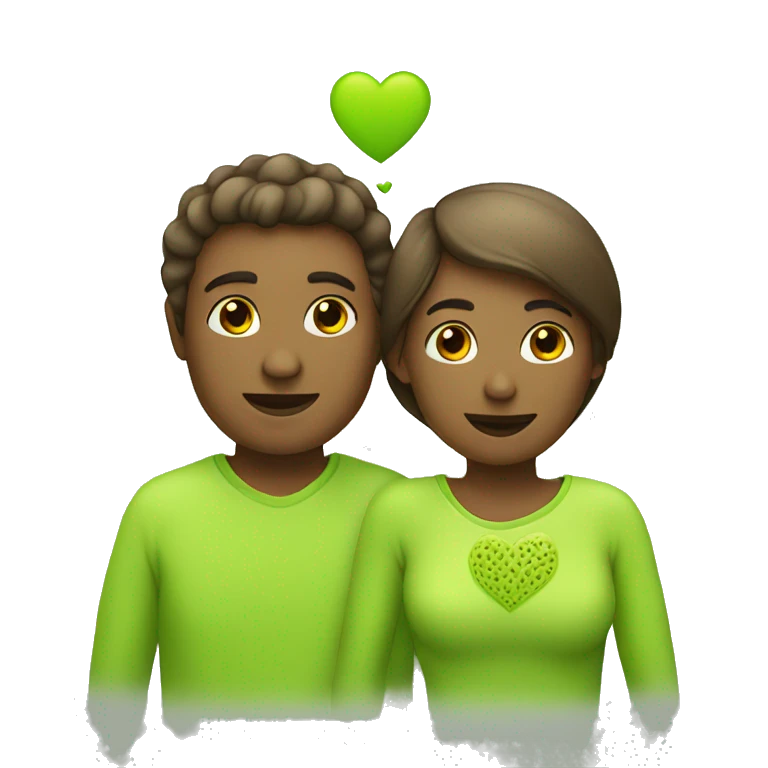 Love with lime green color emoji