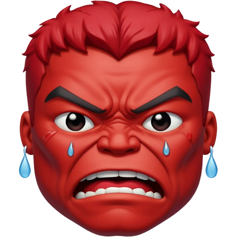 hulk vermelho chorando emoji