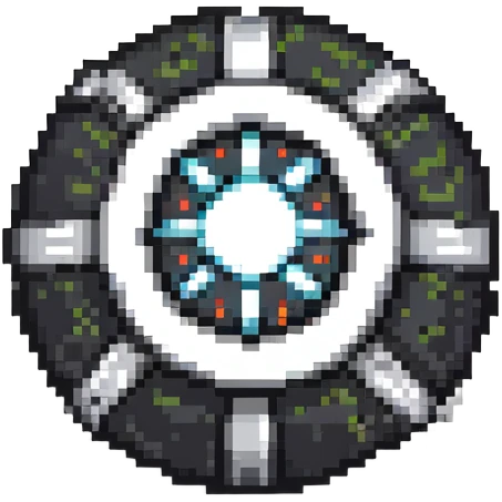 Black digital bomb with shuriken or ninja star fuse at the top, round black bomb body with silver/gray accents, pixel art style emoji