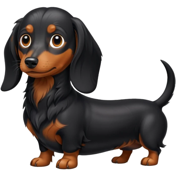 Black daschund long haired  emoji