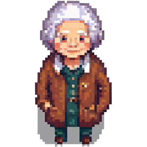 pensioner character, pixel art style emoji