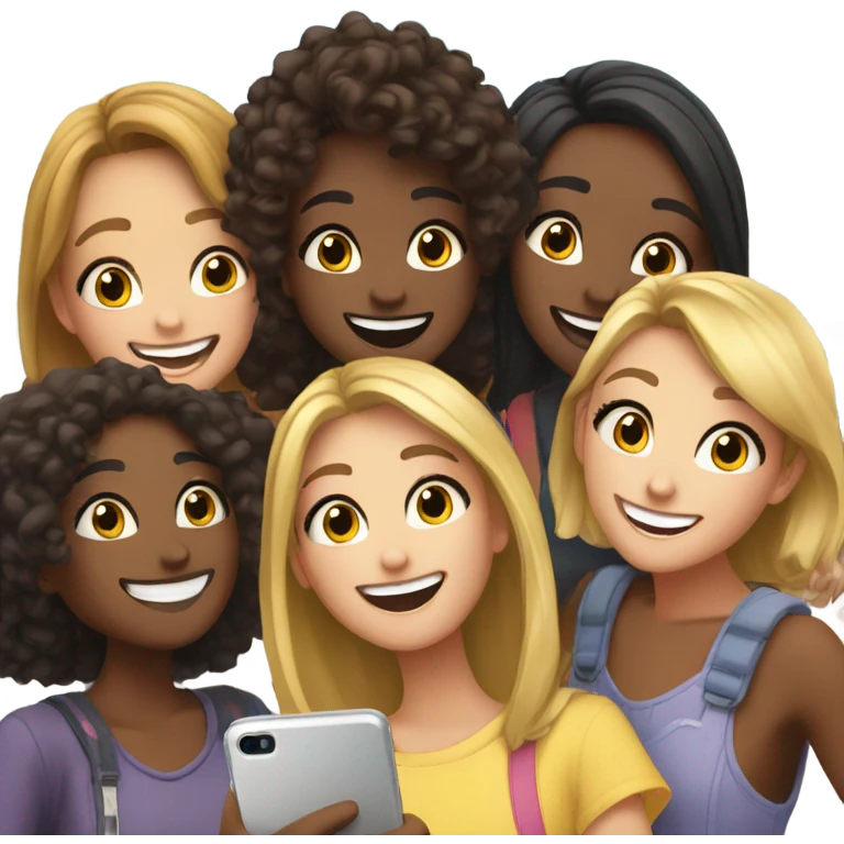 girls taking a selfie together emoji