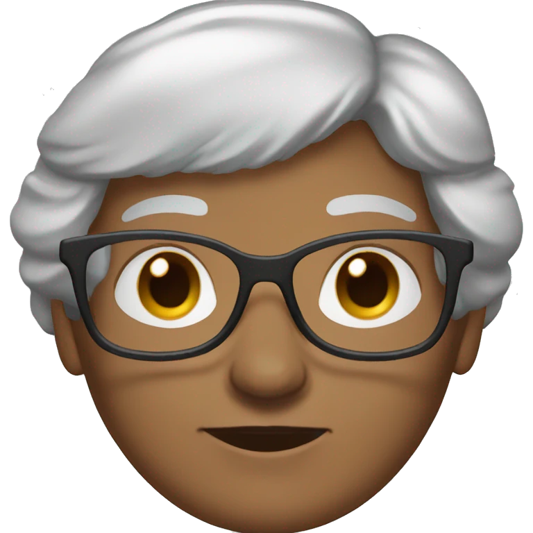 granny with brown straight hair and glasses and braces emoji