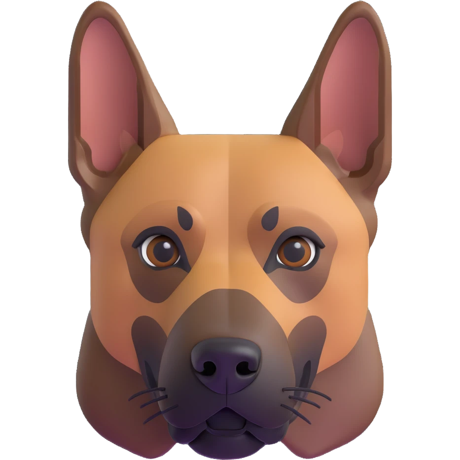 Belgian Malinois dog head only emoji